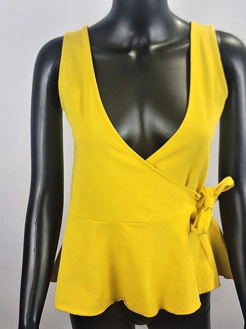 Terea Yellow Wrap Front Tank Top Size XS Like New
